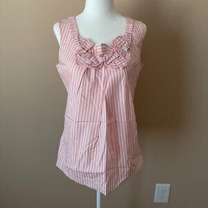Talbots Petite Pink Striped Blouse